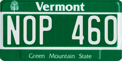 VT license plate NOP460