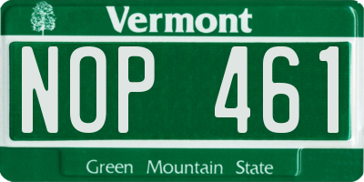 VT license plate NOP461