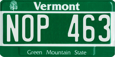 VT license plate NOP463