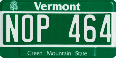 VT license plate NOP464