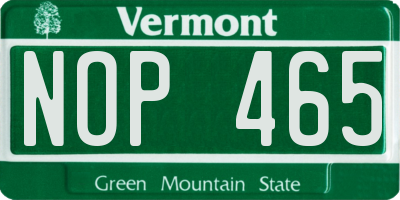 VT license plate NOP465