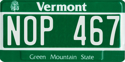 VT license plate NOP467