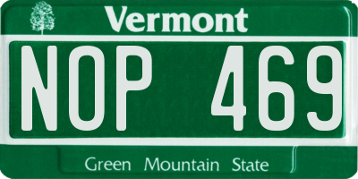 VT license plate NOP469