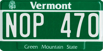 VT license plate NOP470