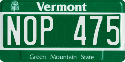 VT license plate NOP475