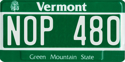 VT license plate NOP480