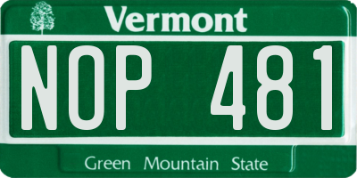 VT license plate NOP481