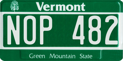 VT license plate NOP482
