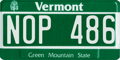 VT license plate NOP486