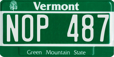 VT license plate NOP487