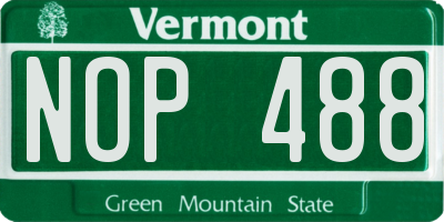 VT license plate NOP488