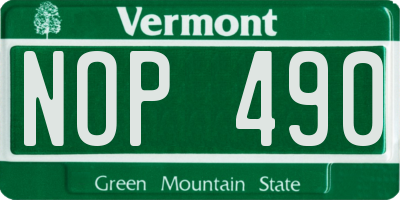 VT license plate NOP490