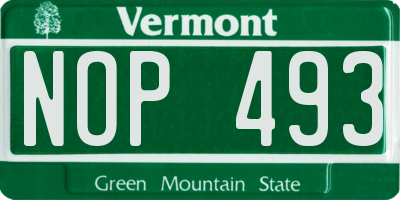VT license plate NOP493