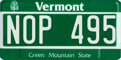 VT license plate NOP495