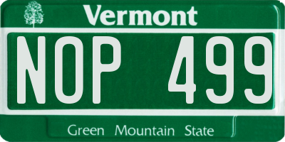 VT license plate NOP499