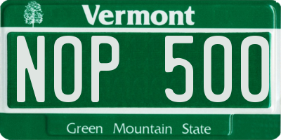VT license plate NOP500