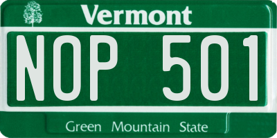 VT license plate NOP501