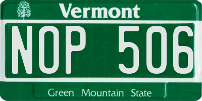 VT license plate NOP506