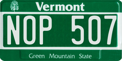 VT license plate NOP507