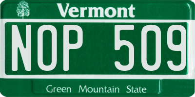VT license plate NOP509