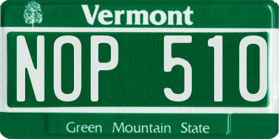 VT license plate NOP510