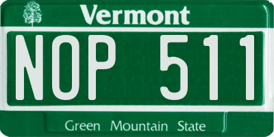 VT license plate NOP511