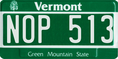 VT license plate NOP513