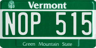 VT license plate NOP515