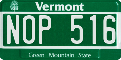 VT license plate NOP516