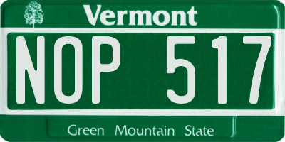 VT license plate NOP517