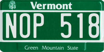 VT license plate NOP518