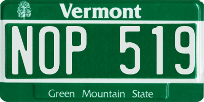 VT license plate NOP519