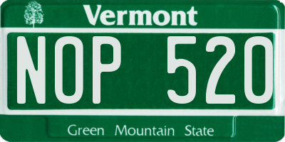 VT license plate NOP520