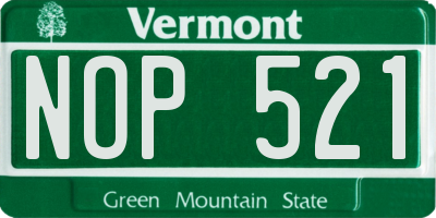 VT license plate NOP521