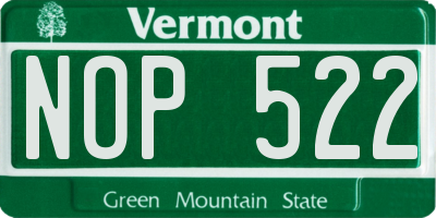 VT license plate NOP522