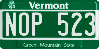 VT license plate NOP523