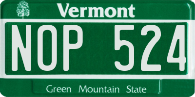 VT license plate NOP524