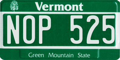 VT license plate NOP525