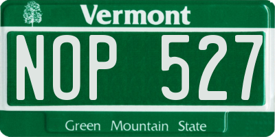 VT license plate NOP527