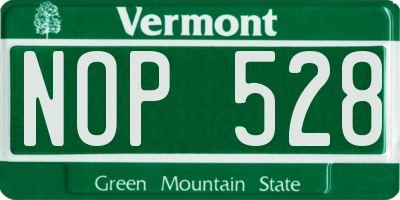 VT license plate NOP528