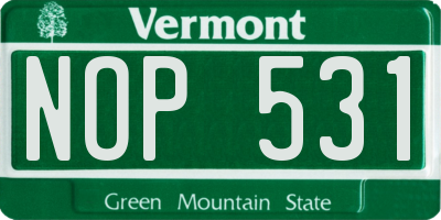 VT license plate NOP531