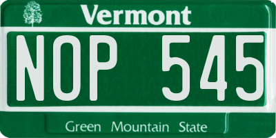 VT license plate NOP545