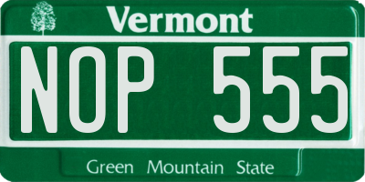 VT license plate NOP555