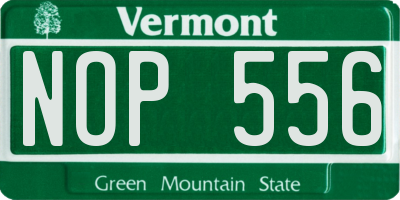 VT license plate NOP556