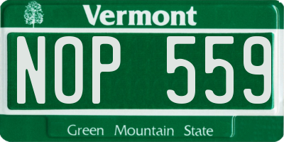 VT license plate NOP559