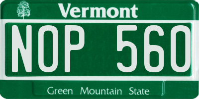 VT license plate NOP560