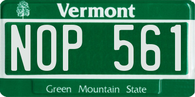 VT license plate NOP561