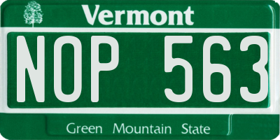 VT license plate NOP563