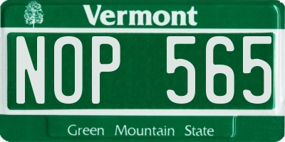 VT license plate NOP565
