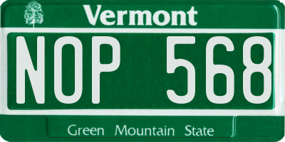 VT license plate NOP568
